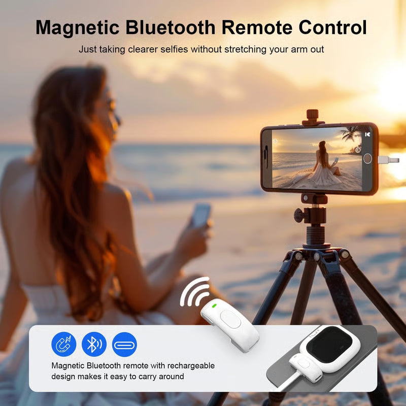 🔥Vlogmate Mini Vlog Selfie Monitor do iPhone'a, przewodowy monitor z tylną kamerą z pilotem Bluetooth