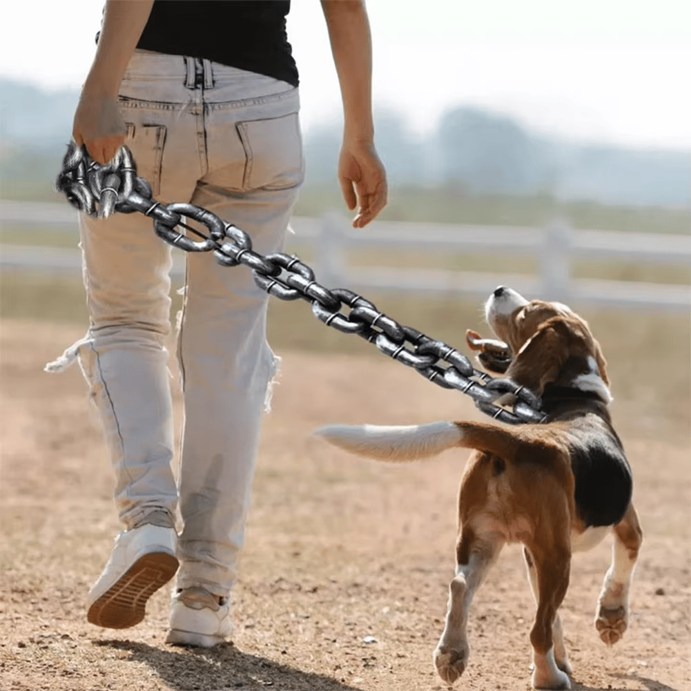 🐾 Funny Dog Leash – realistyczny konstrukcja żelaznego łańcucha dla dużych, średnich i małych zwierząt 🐕✨ domowych