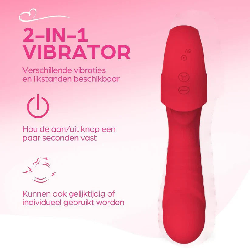 💥Ostateczny wibrator 2-w-1 do parcia i całowania – uwolnij przyjemność i satysfakcję