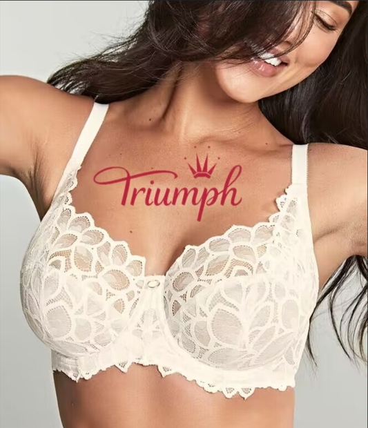 Triumph - (4 szt.) Biustonosz z haftowaną koronką i pełną miseczką