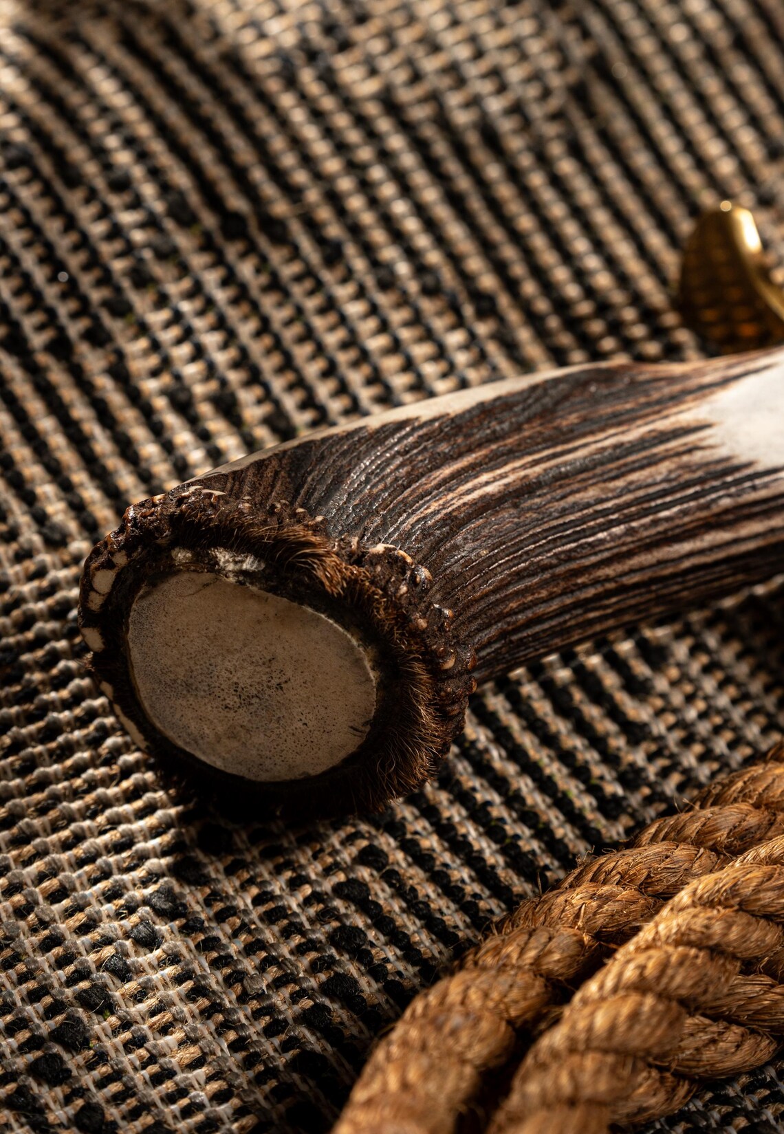 Nóż Bowie z poroża jelenia, kuty ręcznie ze stali węglowej